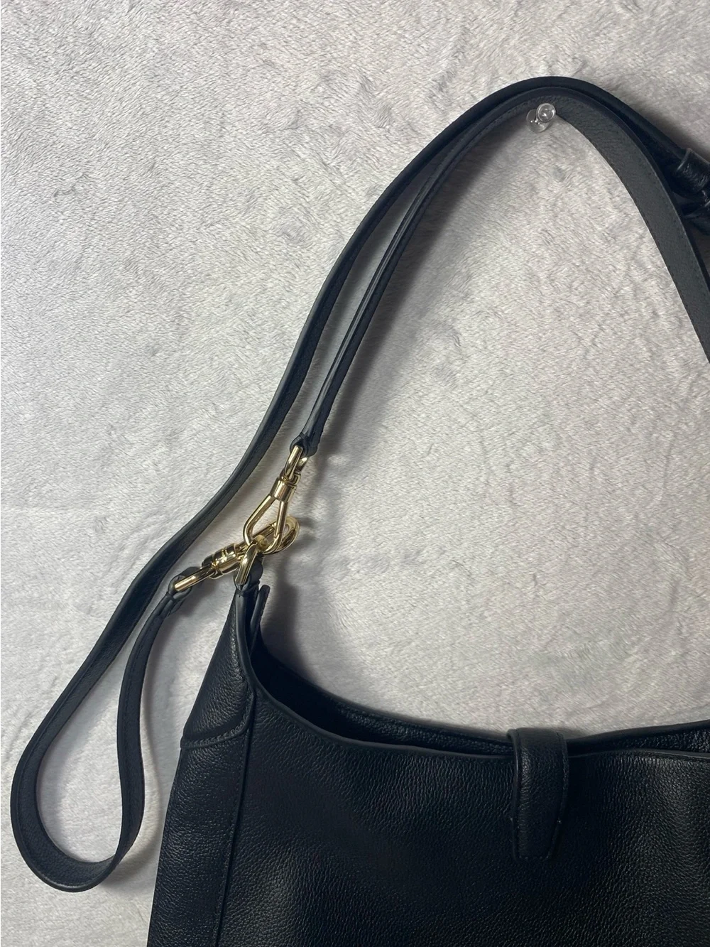 Kate Spade New York Deco Pebbled Leather Crossbody Small Tote Bag Black NWOT
